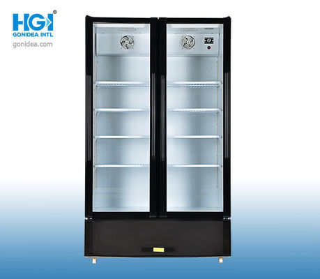 R600a Upright Double Glass Door Display Cooler 470L