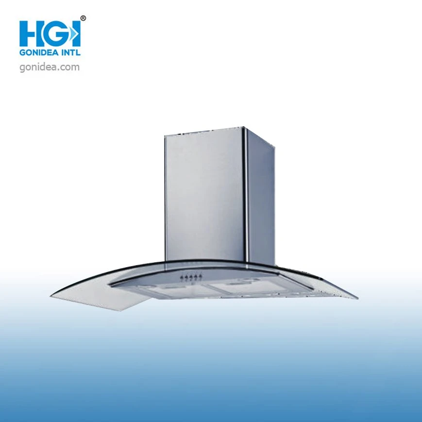 China Manufacturer Best Wall Mounted Kitchen Tempered Glass Range Hood Gh-9001