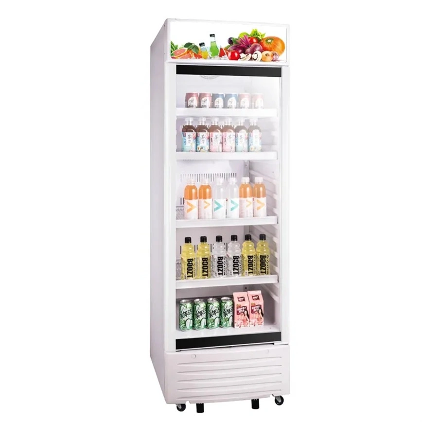 310L Durable Using Upright Freezer Commercial Vertical Showcase Upright Beverage Showcase Refrigerator