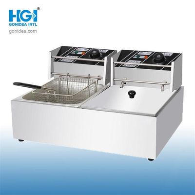 Countertop Double Oil Fryer Electric Stainless Steel 6L X 2