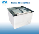 Commercial Curved Glass Ice Cream Chest Freezer Showcase 168 Liter