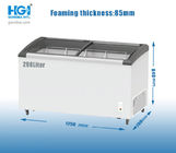 Curved Glass Top Deep Chest Freezer Commercial 10.5 CUFT For Shopping Mall