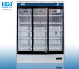 1100L Upright Showcase Cooler Vertical Glass 3 Sliding Door Fridge Manual Defrost