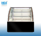 Glass 4ft Silver Commercial Bakery Cake Display Showcase SASO 3 Layer Right Angle