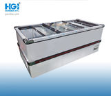 85mm Foaming Thickness Island Deep Freezer With Sliding Glass Top OEM 2000*1000*790mm