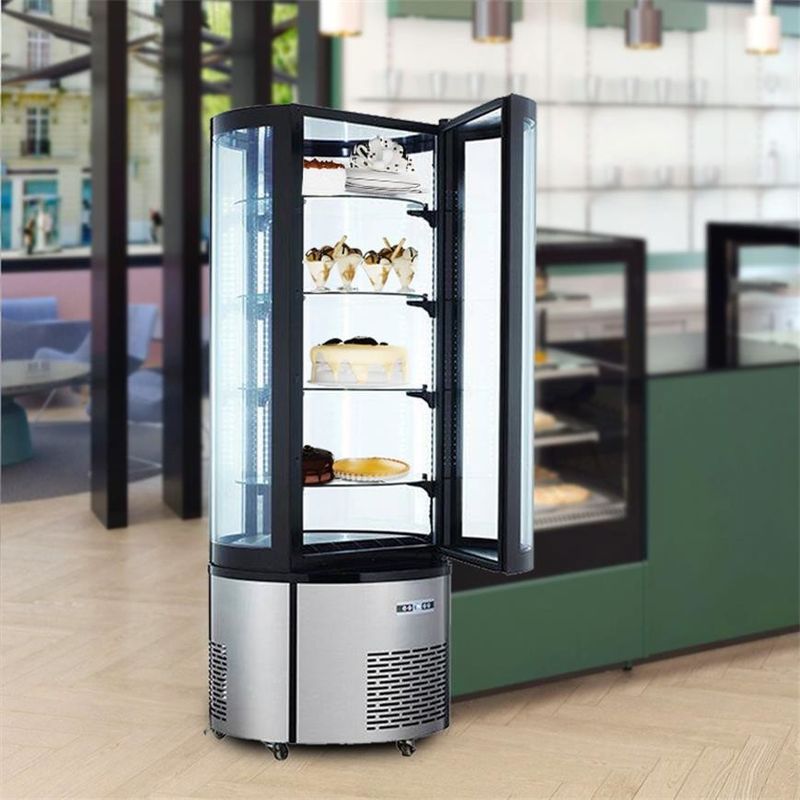 100L Floor Standing Bakery Round Cake Display Showcase To Fresh Food