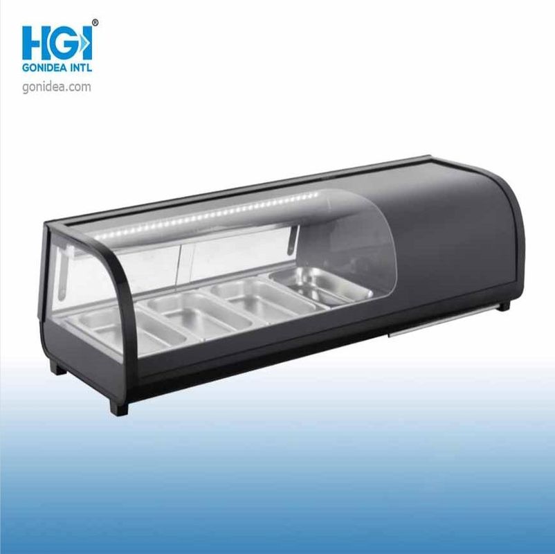 Curved Table Top LED Light Sushi Display Refrigerator CE Approval