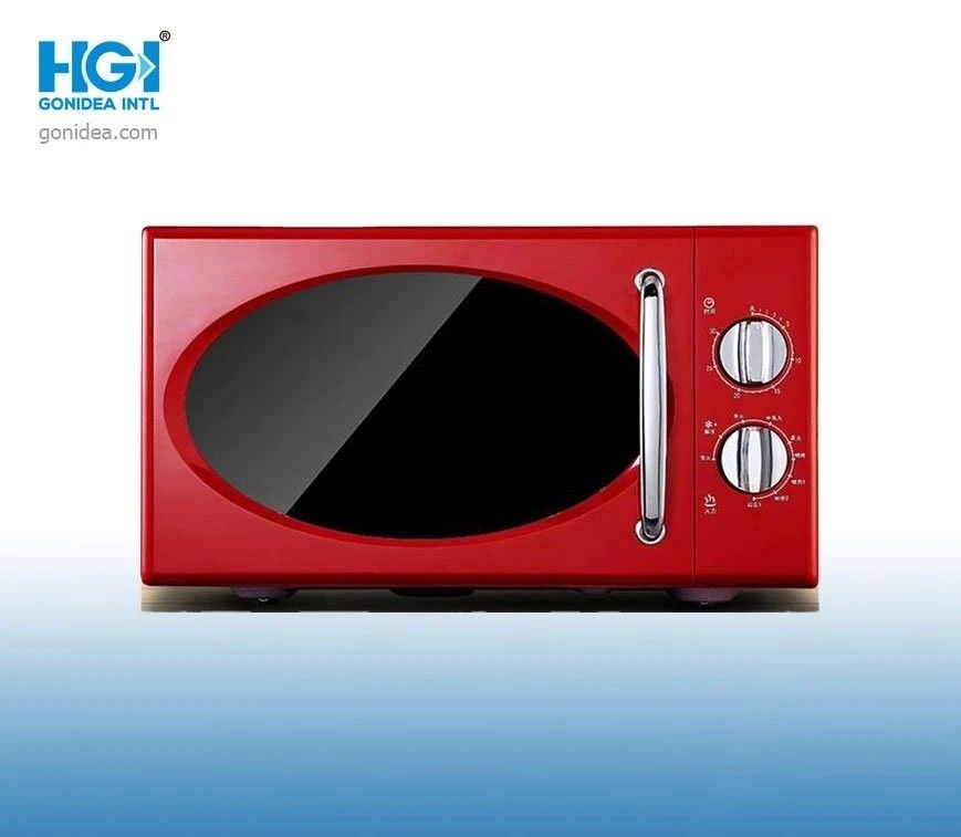 Red Digital Timer Control 20L Microwave Oven Stainless Steel