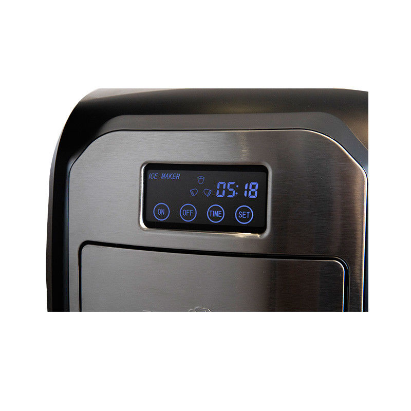 Black Countertop Stainless Steel LED Touch Mini Ice Maker Portable