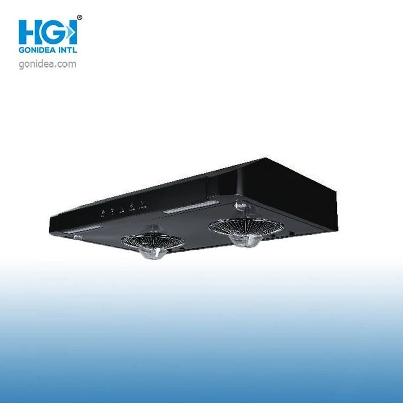 Kitchen Black Touch Screen Ultra Thin Range Hood Stainless Steel