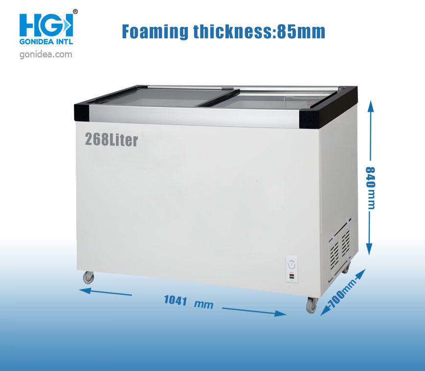 268 Liter 110V Deep Chest Freezer Red 9.5 CUFT Stainless Steel Deep Freezer