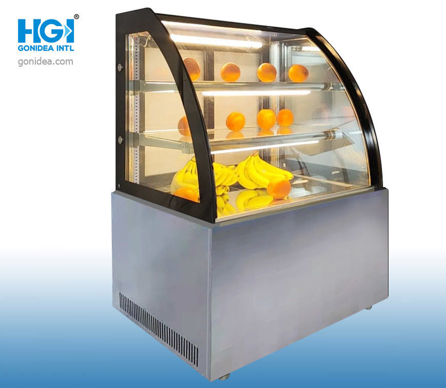 47in Modern Glass Curved Glass Refrigerated Bakery Display Case Sliding Door CE