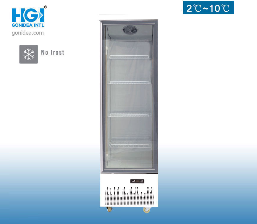 458 Liter Upright Showcase Cooler SASO Single Glass Door Beverage Cooler