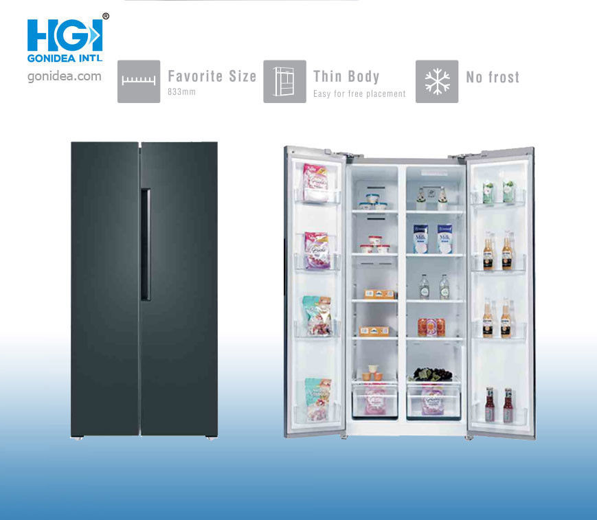 CB 503L Double Door Side By Side Fridge R600a Free Standing Refrigerators