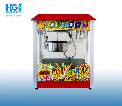 Aluminum 8 Oz Commercial Luxury Popcorn Maker Machine 1300W 15.6kg Red