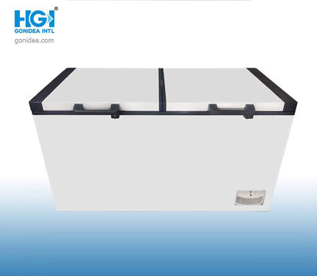 Commercial 486 Litre Deep Chest Freezer Double Door R134a Adjustable Temperature