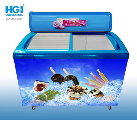 R290a Deep Chest Freezer 12.7 Cuft Curved Top Display Freezer Thick Foaming Body