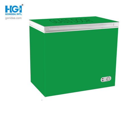 Supermarket 212 Liter Ice Cream Freezer Glass Door Top Open Chest Freezer